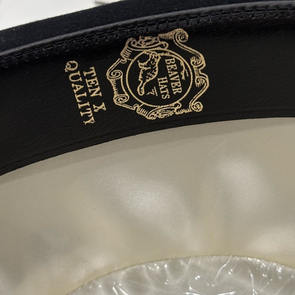 Knudsen Hat Company Black  Fedora 100% Beaver Fur Blend Size 7 5/8 handmade 10X - Picture 6 of 9